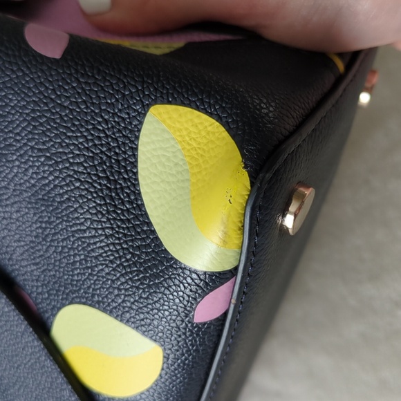 Kate Spade Margaux Medium Satchel Bag Blue Lemon Zest Satchel Purse - Picture 15 of 16